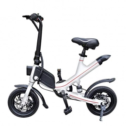 LYGID Bike Electric Bike Folding Pedal Assist Portable cycling eBike For Commuting Store in Caravan Home Boat, 350W / 36V Motor with Front LED Light for Adult, White