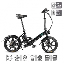 Braveking Electric Bike Electric Bike, Folding Variable Speed Electric Bicycle with LEDDisplay Lithium-Ion Battery (36V 250W 7.8AH) Brushless Toothed Motor, Shimano 6 Speed, Electric Assist Mode 40-50Km, Black