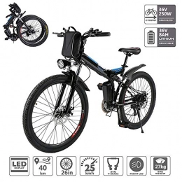 Braveking Electric Bike Electric Bike, Folding Variable Speed Electric Mountain Bike with LEDDisplay Lithium-Ion Battery (36V 250W 8AH) Brushless Motor, Shimano 21 Speed Gear And 3 Working Modes, Black