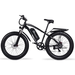 MSHEBK Bike Electric Bike for 48V 17AH, Adults Mountain Ebike with Removable Battery, Fat Tire Electric Bicycle with Shimano 7 Speed / Suspension Fork / LED Display