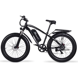 MSHEBK Bike Electric Bike for 48V 17AH, Adults Mountain Ebike with Two Removable Battery, Fat Tire Electric Bicycle with Shimano 7 Speed / Suspension Fork / LED Display(2*battery)
