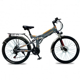 Electric oven Electric Bike Electric Bike for Adult 26 inch Tire Ebikes Foldable 48V Lithium Battery E-Bike 500W Mountain Snow Beach Electric Bicycle (Color : Gray)