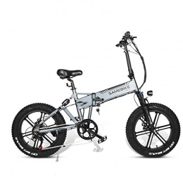 Ti-Fa Bike Electric Bike for Adult Foldable 48V 500W 10AH 20 x 4.0 Inch Fat Tire 7 speed for mountain bike snow bike, Silver