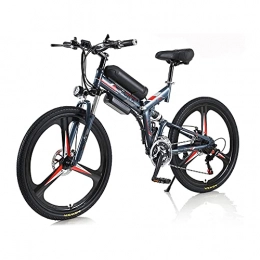 Bedroom Bike Electric Bike For Adult Men Women, Folding Bike 350W 36V 10A 18650 Lithium-Ion Battery Foldable 26" Mountain E-Bike With 21-Speed Shimano Transmission System Easy To Folding(Color:Grey)