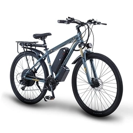 TAOCI Electric Bike Electric Bike for Adult, Mountain Bike, 29" Magnesium Alloy Ebikes Bicycles All Terrain, 48V Removable Lithium-Ion Battery Bicycle Ebike for Outdoor Cycling Travel Work Out (Gray)