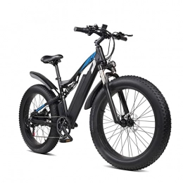 LIU Electric Bike Electric Bike for Adults 1000W 26”Fat Tire, Removable 48V Lithium Ion -Battery electric bicycles 7-speed Built for Trail Riding (Color : Black)
