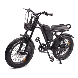 Generic Electric Bike Electric Bike for Adults, 20 Inch Fat Tire Electric Bicycles, 60 km Long Range Comfort Commute eBike, 7 Speed Electric Bicycles for Men, Electric Motorcycle for Outdoor Cycling Motorbikes