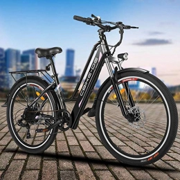 Electric Bike for Adults, 26'' City E-bike Cruiser, 250W Brushless Motor, 36V/8A Battery, 7-Speeds, Electric Trekking Bike with Back Seat for Touring, One Year Warranty