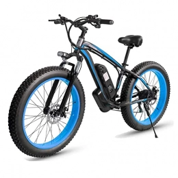 Electric oven Bike Electric Bike for Adults 26" Fat Tire 1000W Motor Removable Li-Ion Battery 13Ah 21 Number of speeds Electric Mountain Bicycle (Color : Blue, Number of speeds : 21)