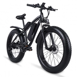 Electric oven Bike Electric Bike for Adults 26 Inch Fat Tire 1000W E Bike 21-Speed Electric Bicycle 48V 17Ah Lithium Battery 25 Mph Electric Mountain Bike (Color : Black)