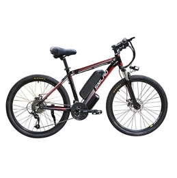 AKEZ Electric Bike Electric Bike for Adults, Electric Mountain Bike, 26 Inch 240W Removable Aluminum Alloy Ebike Bicycle, 48V / 10Ah Rechargeable Battery for Outdoor Cycling Travel Work Out, Black Red, 26 In