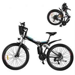 Electric oven Bike Electric Bike for Adults Foldable 26 Inch 250W 21 Speed Mountain Electric Power Lithium-Ion Battery Aluminum Alloy Electric Bicycle (Color : Black)