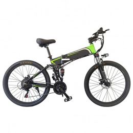 Electric oven Bike Electric Bike for Adults, Folding Electric Mountain Bike 26" Adults Ebike with 500W Motor & Removable 48V 10Ah Battery, 25MPH Electric Bicycle (Color : Green)