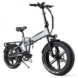 Electric oven Electric Bike Electric Bike for Adults Men Foldable E Bike 20 * 4.0 Inch Fat Tire 500w 48v 10ah Electric Snow Bicycle off-road Mountain Bike (Color : Grey)