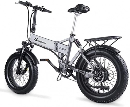 haowahah Bike Electric Bike MX21 Folding 48V Snow Bike Beach Bike Men and Women Adult E-bike 500W, 20 Inches, 12.8A Large Capacity Lithium Battery (Gray, A battery)