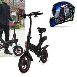 Hxl Bike Electric Bike Portable Ebike for Commuting & Leisure Large Capacity Lithium-ion Battery (36v 350w) Hybrid Bike Perfect for Road and Country Trails, Black, 40to50km