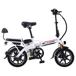 ZQYR Bike Bike Electric Bike Scooter 350W Folding E-bike with 48V Lithium Battery, City Bicycle Max Speed 25 km / h, Cruising Range: 70~80 km, Intelligent remote key, White