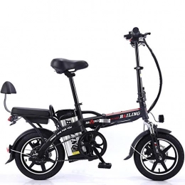 ZQYR Bike Bike Electric Bike Urban Commuter Folding E-Bike, 25Km / H, Driving range 120~130KM, 350W / 48V 32AH Removable Charging Lithium Battery, Unisex Bicycle - Black