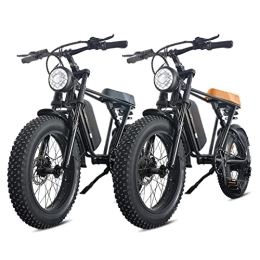 APIWO Bike electric bikes 20 Inch Off-Road EBIKE for Adults with 48V 20AH Detachable Lithium Ion Battery7 Speed Snow Bike with Dual Shock Absorbers and Brush-less Motor (1000w ebike black and brown SE2 2pcs)