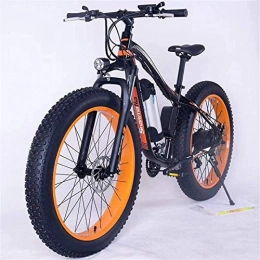 Fangfang Bike Electric Bikes, 26" Electric Mountain Bike 36V 350W 10.4Ah Removable Lithium-Ion Battery Fat Tire Snow Bike for Sports Cycling Travel Commuting, E-Bike (Color : Black Orange)