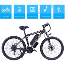 Fangfang Bike Electric Bikes, 26 Inch 48V Mountain Electric Bikes for Adult 350W Cruise Control Urban Commuting Electric Bicycle Removable Lithium Battery, Full Suspension MTB Bikes , E-Bike ( Color : Black Green )