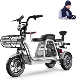 Fangfang Electric Bike Electric Bikes, 3 Wheel Electric Bike 500W Electric Bicycle for Adult 48V 11AH 12 In Electric Scooter with Electric Lock Fast Battery Charger with Hat Scarf Glove for Home Beach Shopping, E-Bike