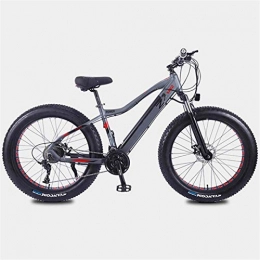 Fangfang Electric Bike Electric Bikes, 350W Mountain Electric Bikes 26In Fat Tire E-Bike with 27-Speed Transmission System and Charging Time 3 Hours Lithium Battery(10AH36V), Range of 35 Kilometers, E-Bike (Color : Gray)