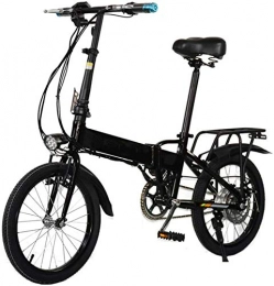 Fangfang Electric Bike Electric Bikes, Commute Ebike, 300W 18 Inch Adults Folding Electric Bike with Remote Control System And Rear Seat 48V Removable Battery Rear Disc Brake Unisex , E-Bike ( Color : Black , Size : 7AH )