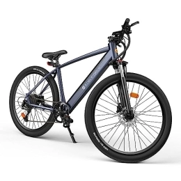 A Dece Oasis  Electric Bikes, D30C Electric Bicycle City Bike, 27.5" E-bike Commute Trekking E-bike with 36V 10.4Ah Removable Li-Ion Battery, LCD Display, Shimano 9 Speed, Dual Hydraulic Disk Brake Grey