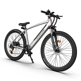 A Dece Oasis Electric Bike Electric Bikes, D30C Electric Bicycle City Bike, 27.5" E-bike Commute Trekking E-bike with 36V 10.4Ah Removable Li-Ion Battery, LCD Display, Shimano 9 Speed, Dual Hydraulic Disk Brake Silver