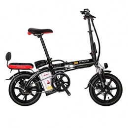 Electric Bikes Electric Bike Electric Bikes Electric Bicycle 14 Inch Folding Electric Bicycle 48V Lithium Battery For Men And Women Adult Electric Bicycle, Power Life 85-100km (Color : Black, Size : 123 * 30 * 93cm)