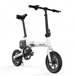 Electric Bikes Electric bicycle electric car 12 inch folding electric car smart 36V detachable lithium battery 123 * 55 * 92cm (Color : White, Size : 50km)
