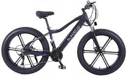 Fangfang Electric Bike Electric Bikes, Electric Bike 26 Inches Folding Fat Tire Snow Mountain Bicycle with Super Magnesium Alloy Integrated Wheel, Premium Full Suspension And 27 Speed Gear, E-Bike (Color : Black)