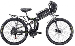 Fangfang Electric Bike Electric Bikes, Electric Bike, Folding Electric, High Carbon Steel Material Mountain Bike with 26" Super, 21 Speed Gears, 500W Motor Removable, Lithium Battery 48V, White , E-Bike ( Color : Black )