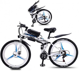 Fangfang Bike Electric Bikes, Electric Bike Folding Electric Mountain 350W Foldaway Sport City Assisted Electric Bicycle with 26" Super Lightweight Magnesium Alloy Integrated Wheel, Full Suspension And 21 Speed Gea