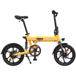 LJMG Electric Bike Electric bikes Electric Folding Bike, Lightweight Aluminum Folding Bicycle, Power Assist And 10Ah Lithium Battery; Electric Bike With 16 Wheels And 250W Motor ( Color : Yellow , Size : 140*55*105cm )
