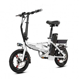 Electric Bikes Electric Bike Electric Bikes Folding Electric Bicycle Ultra Light Small Battery Car Adult Aluminum Alloy Lithium Battery Electric Car, Electric Life 105-110km (Color : White, Size : 123 * 60 * 98cm)