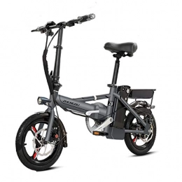 Electric Bikes Bike Electric Bikes Folding Electric Bicycle Ultra Light Small Battery Car Adult Aluminum Alloy Lithium Battery Electric Car, Electric Life 60-70km (Color : Gray, Size : 123 * 60 * 98cm)