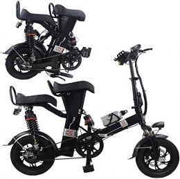 Fangfang Electric Bike Electric Bikes, Folding Electric Bike for Adults 12 Inch with 350W 48V Lithium Battery City Commuter E-Bike with LCD Smart Instrument and Anti-theft Alarm Lightweight Moped Bicycle for Unisex Black , E