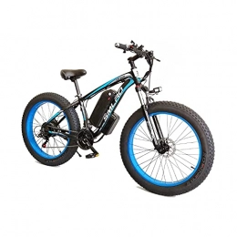 SFSGH Bike Electric Bikes For Adult, 4.0 Fat Tire Bike / 350W 48V Super Power Electric Bikes With Removable Lithium Battery And Battery Charger And Three Working Modes With Rear Seat(Color:Black blue)