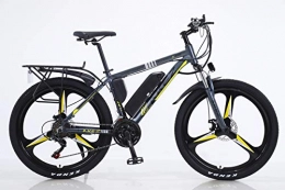 BWJL Bike Electric Bikes for Adult, Magnesium Alloy Ebikes Bicycles All Terrain, 26" 36V 350W 13Ah Removable Lithium-Ion Battery Mountain Ebike for Mens, Yellow, 13Ah80Km