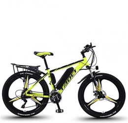 AKEZ Electric Bike Electric Bikes for Adult, Mens Mountain Bike, Magnesium Alloy Ebikes Bicycles All Terrain, 26" 36V 350W Removable Lithium-Ion Battery Bicycle Ebike, for Outdoor Cycling Travel Work Out, Yellow, 13Ah80Km