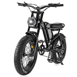 Marsyu Bike Electric Bikes for Adults, 20 Inch Fat Tire 250W Off-Road Mountain E-Bike 25KM / H with 48V 15.6AH Removable Li-Ion Battery, Shimano 7-Speed Gear Beach Snow Electric Bicycle City Bike for Man