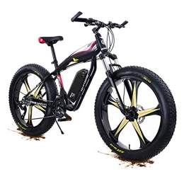 HMEI Electric Bike Electric Bikes for Adults Mountain Electric Bikes for Men 26 * 4.0 Inch Fat Tire Electric Mountain Bicycle Snow Beach Off-Road 48V 750W / 1000W High Speed Motor Ebike (Color : 750W BLACK Version)