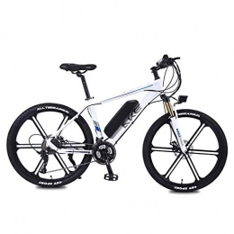 YZT QUEEN Electric Bike Electric Bikes, Men'S Mountain Bike Aluminum Alloy Cycling Bike All Terrain, 26" 36V 350W Removable Lithium Ion Battery Mountain Bike, Suitable for Outdoor Cycling Travel Exercise, White, 36V13AH