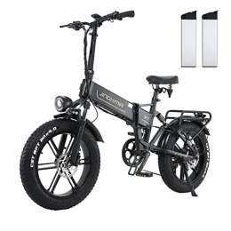 BURCHDA Bike Electric Bikes, R7PRO Folding Electric Mountain Bike, 20"*4" Fat Tire, 48V 32Ah Removable Battery City Commuter E-bike, LCD Display, Shimano 8 Speed（Black, 16Ah*2）