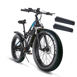 Vikzche Q Electric Bike Electric Fat Bike for Adults Snow Beach Mountain E-bike 26" Fat Tire 7-Speed 48V 17Ah Removable Lithium-Ion Battery 【Two batteries】Shengmilo MX03