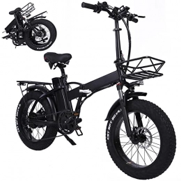 TODIMART Bike Electric Folding Bike Fat Tire 20"* 4" with 48V 15Ah Lithium-ion battery, City Mountain Bicycle Remotely