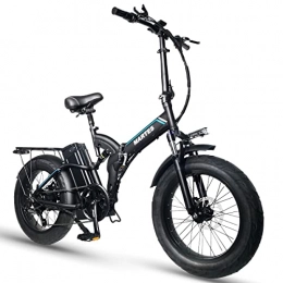 TODIMART Bike Electric Folding Bike Fat Tire 20"* 4" with 48V 15Ah Lithium-ion battery, City Mountain Bicycle Remotely, Strong Endurance