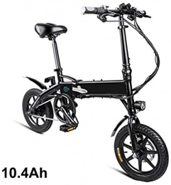 Woodtree Electric Bike Electric Folding Bike, Lhtweht and Aluminum Folding Bicycle with Pedals, Power Assist and 7.8Ah / 10.4Ah Lithium Ion Battery; Electric Bike with 14 inch Wheels and 250W Motor, 25km / h max speed, Size:7.8Ah